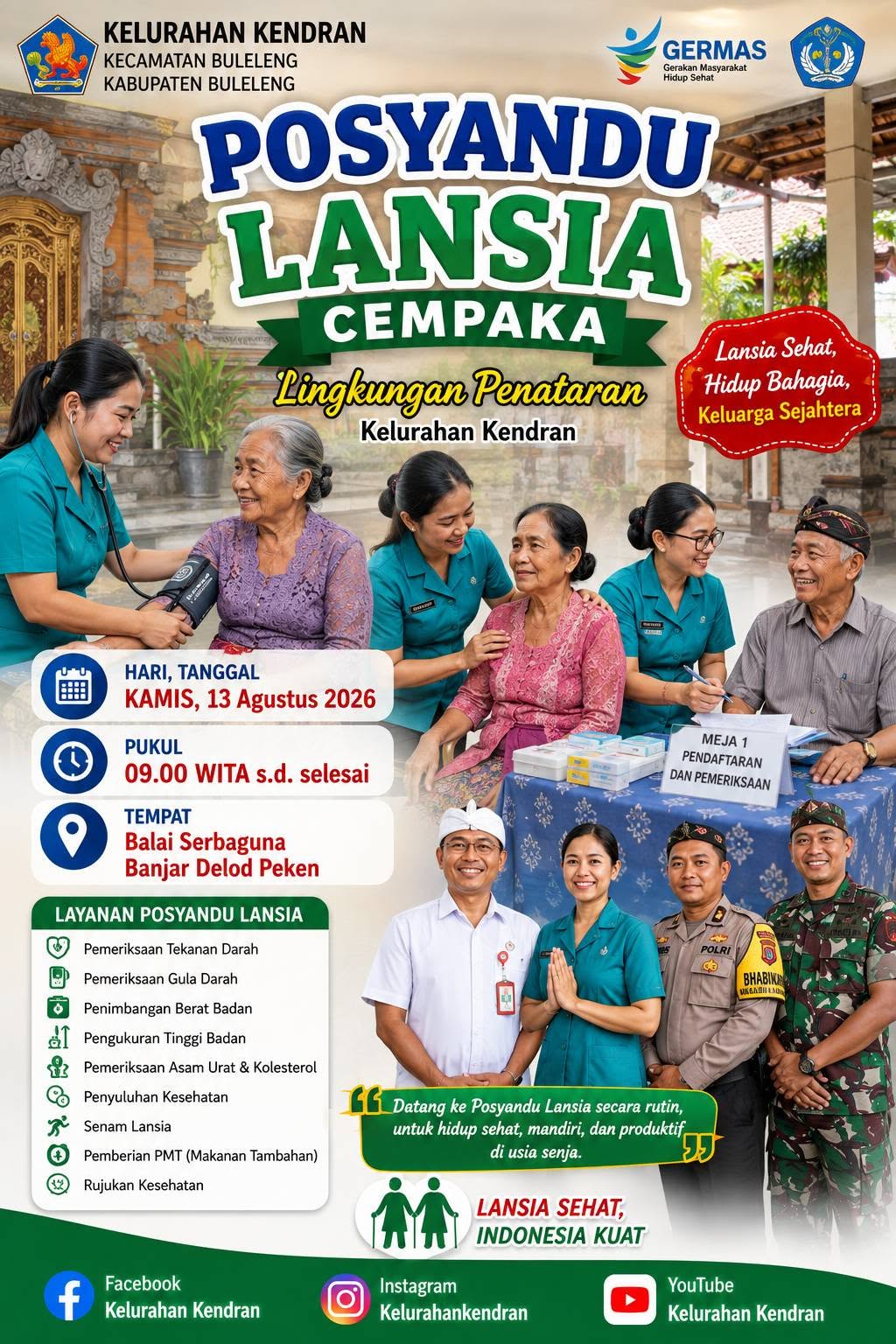 AYO HADIRI POSYANDU LANSIA CEMPAKA!